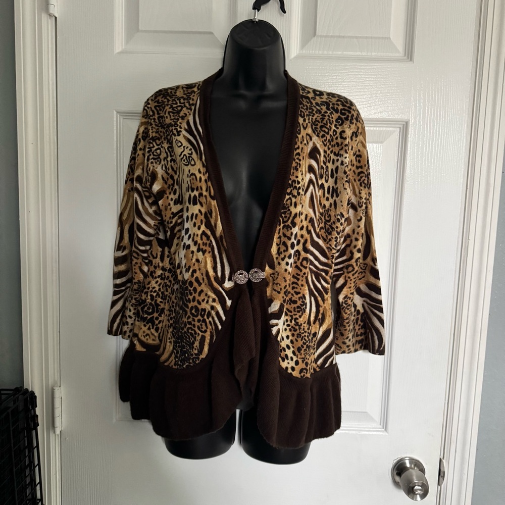 Christina Animal Print Women's Sweater - size petite XL